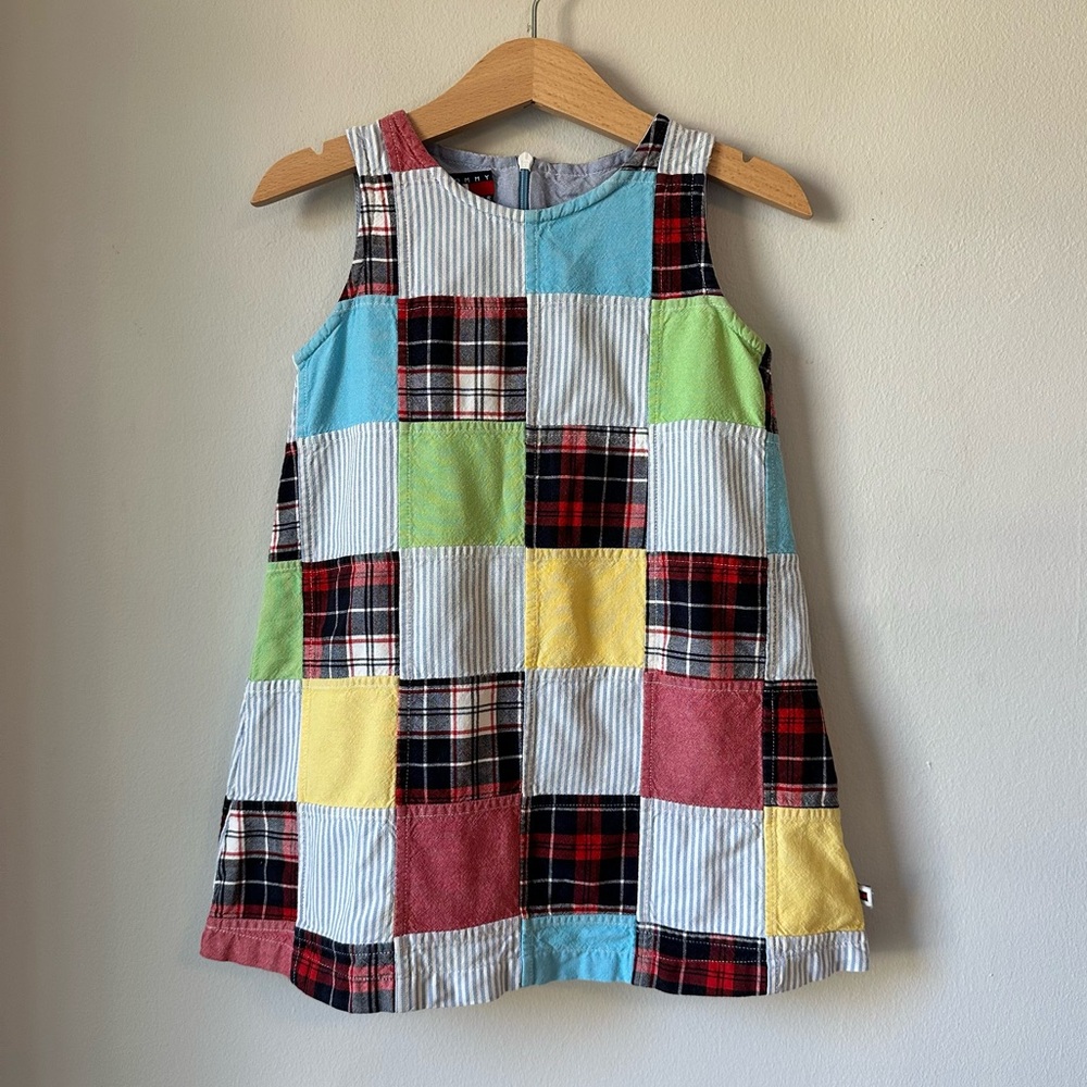 Tommy Hilfiger Patchwork Buffalo Plaid A-Line Summer Dress Size 3T